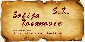 Sofija Kosanović vizit kartica
